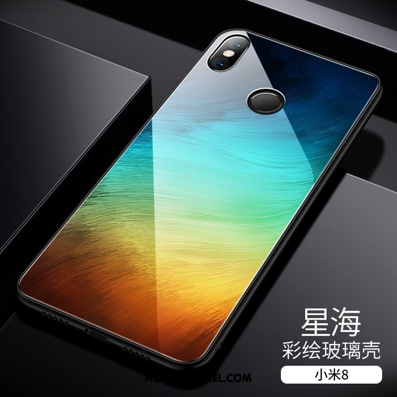 Xiaomi Mi 8 Hoesje Siliconen Persoonlijk Dun, Xiaomi Mi 8 Hoesje Trendy Merk Achterklep Beige