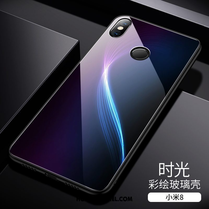 Xiaomi Mi 8 Hoesje Siliconen Persoonlijk Dun, Xiaomi Mi 8 Hoesje Trendy Merk Achterklep Beige