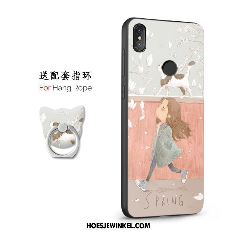 Xiaomi Mi 8 Hoesje Siliconen Ring Anti-fall, Xiaomi Mi 8 Hoesje Mobiele Telefoon Mini Beige