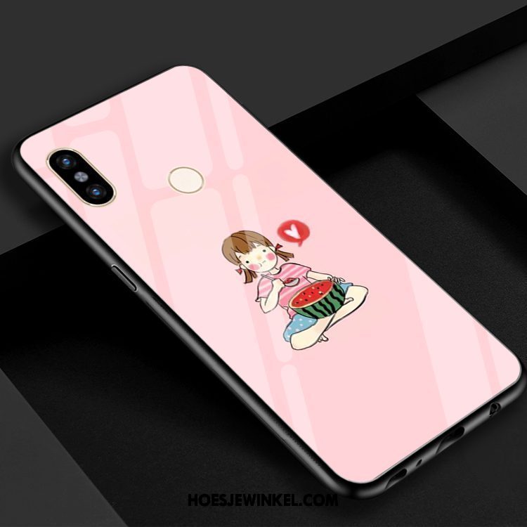 Xiaomi Mi 8 Hoesje Spiegel Rood Gehard Glas, Xiaomi Mi 8 Hoesje Mobiele Telefoon Coole Beige