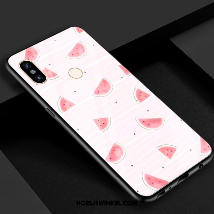 Xiaomi Mi 8 Hoesje Spiegel Rood Gehard Glas, Xiaomi Mi 8 Hoesje Mobiele Telefoon Coole Beige