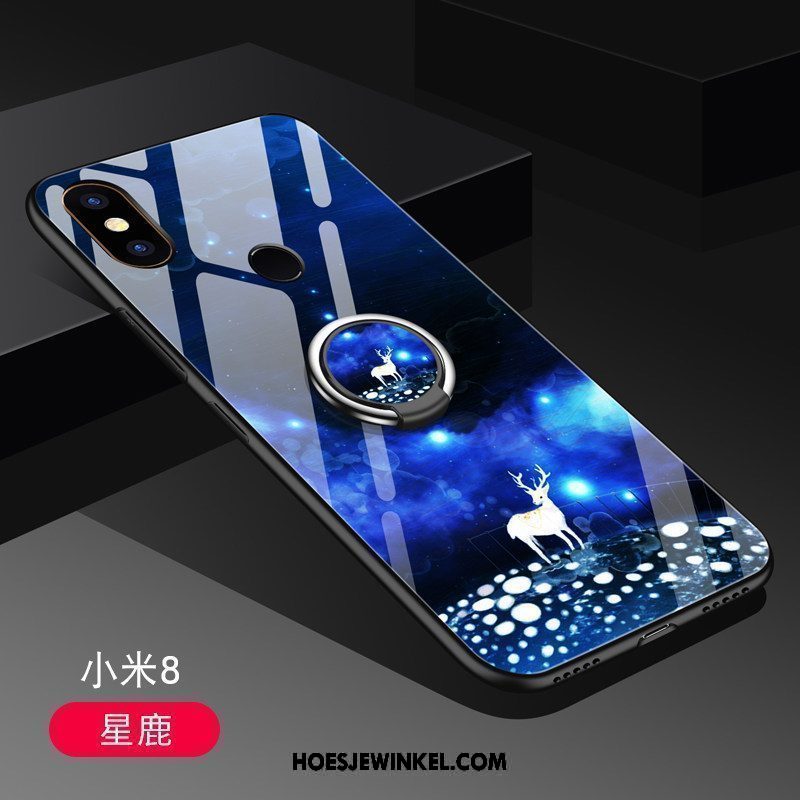 Xiaomi Mi 8 Hoesje Spotprent Dun Hanger, Xiaomi Mi 8 Hoesje Eenvoudige Schrobben Beige