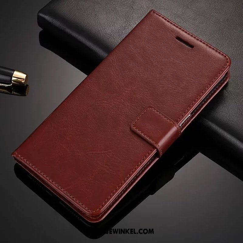 Xiaomi Mi 8 Lite Hoesje Bescherming Folio Roze, Xiaomi Mi 8 Lite Hoesje Mobiele Telefoon Hoes Beige