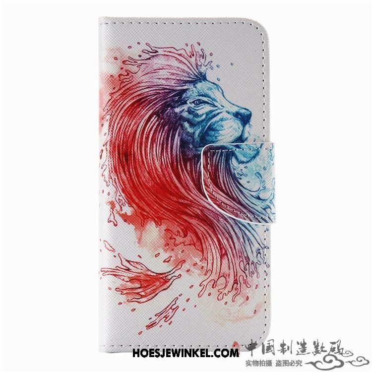 Xiaomi Mi 8 Lite Hoesje Folio Wind Rood, Xiaomi Mi 8 Lite Hoesje Bescherming Hoes