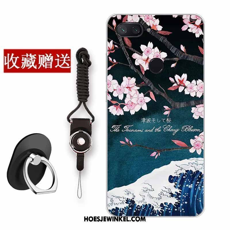 Xiaomi Mi 8 Lite Hoesje Jeugd Vers Anti-fall, Xiaomi Mi 8 Lite Hoesje Siliconen Bloemen Beige