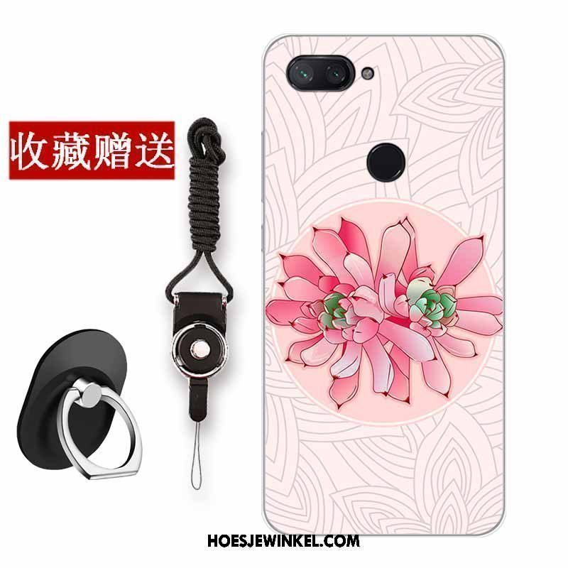 Xiaomi Mi 8 Lite Hoesje Jeugd Vers Anti-fall, Xiaomi Mi 8 Lite Hoesje Siliconen Bloemen Beige