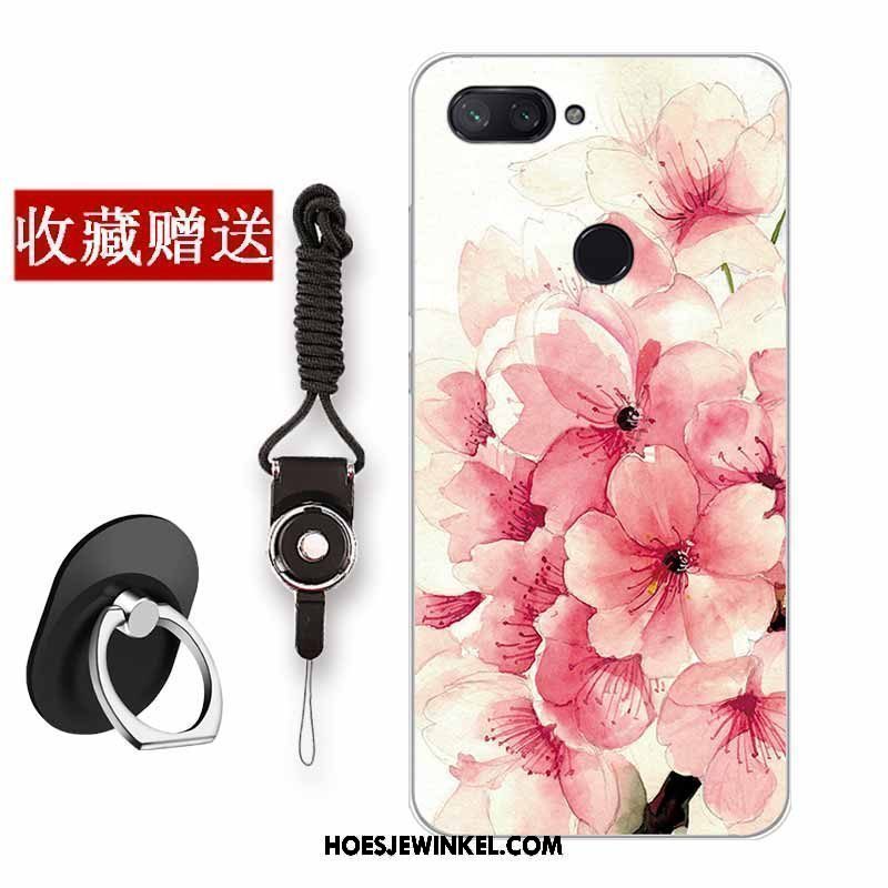 Xiaomi Mi 8 Lite Hoesje Jeugd Vers Anti-fall, Xiaomi Mi 8 Lite Hoesje Siliconen Bloemen Beige