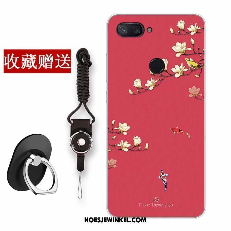 Xiaomi Mi 8 Lite Hoesje Jeugd Vers Anti-fall, Xiaomi Mi 8 Lite Hoesje Siliconen Bloemen Beige