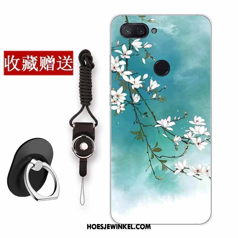 Xiaomi Mi 8 Lite Hoesje Jeugd Vers Anti-fall, Xiaomi Mi 8 Lite Hoesje Siliconen Bloemen Beige