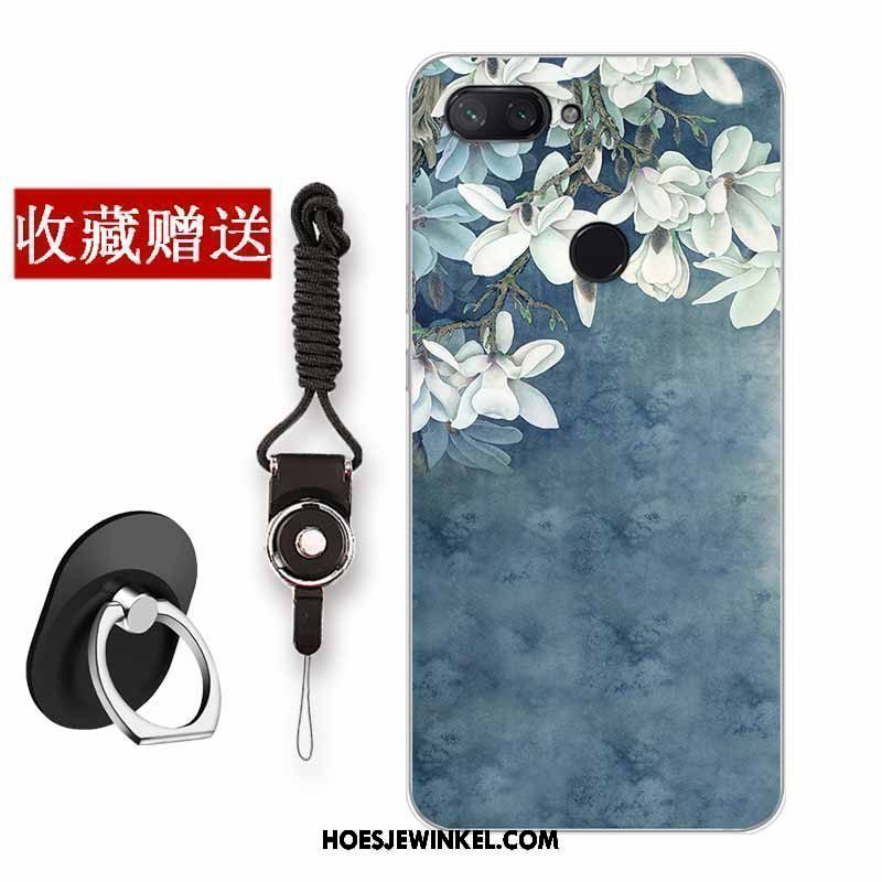 Xiaomi Mi 8 Lite Hoesje Jeugd Vers Anti-fall, Xiaomi Mi 8 Lite Hoesje Siliconen Bloemen Beige