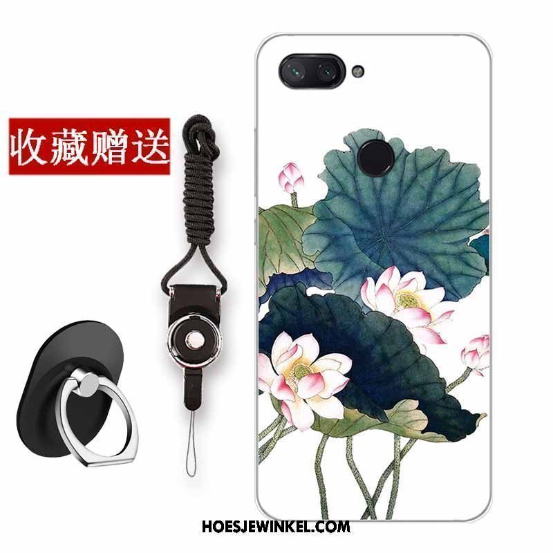 Xiaomi Mi 8 Lite Hoesje Jeugd Vers Anti-fall, Xiaomi Mi 8 Lite Hoesje Siliconen Bloemen Beige