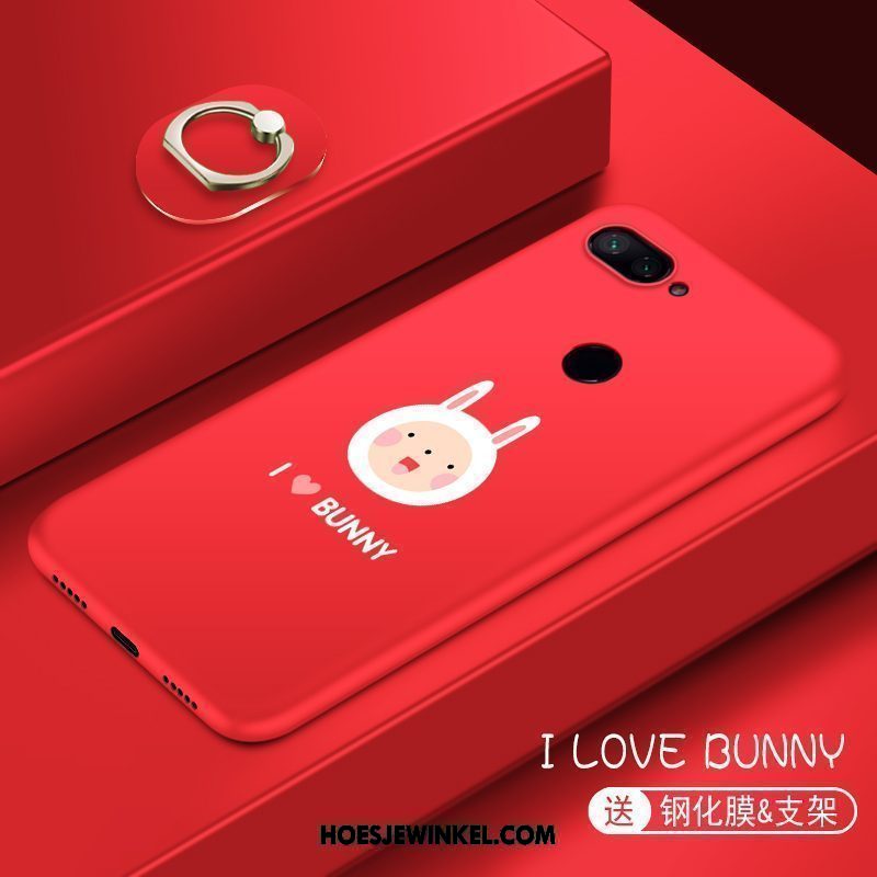 Xiaomi Mi 8 Lite Hoesje Koel Spotprent Rood, Xiaomi Mi 8 Lite Hoesje Zacht Mobiele Telefoon Beige