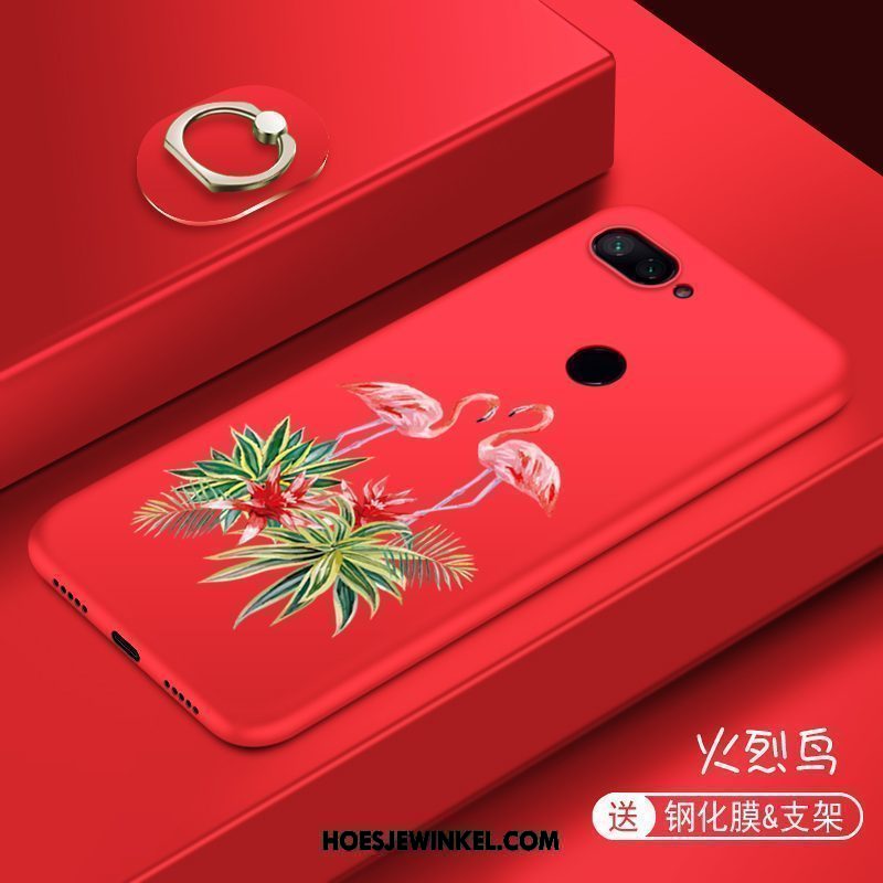 Xiaomi Mi 8 Lite Hoesje Koel Spotprent Rood, Xiaomi Mi 8 Lite Hoesje Zacht Mobiele Telefoon Beige