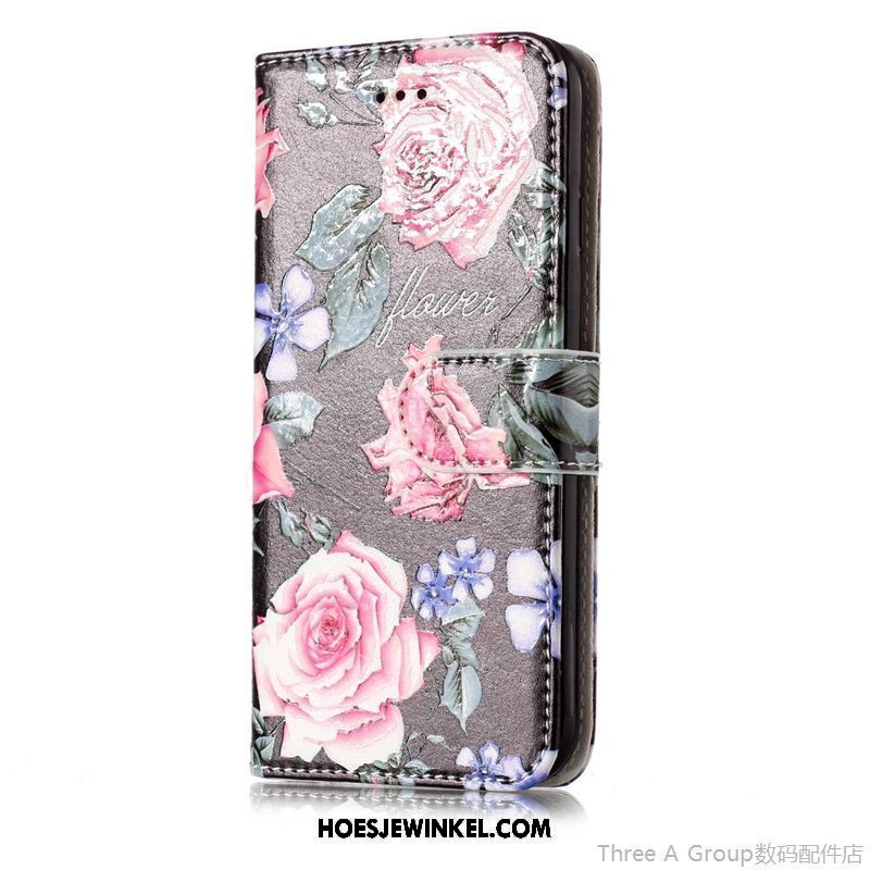 Xiaomi Mi 8 Lite Hoesje Leren Etui Donkerblauw Folio, Xiaomi Mi 8 Lite Hoesje All Inclusive Zacht