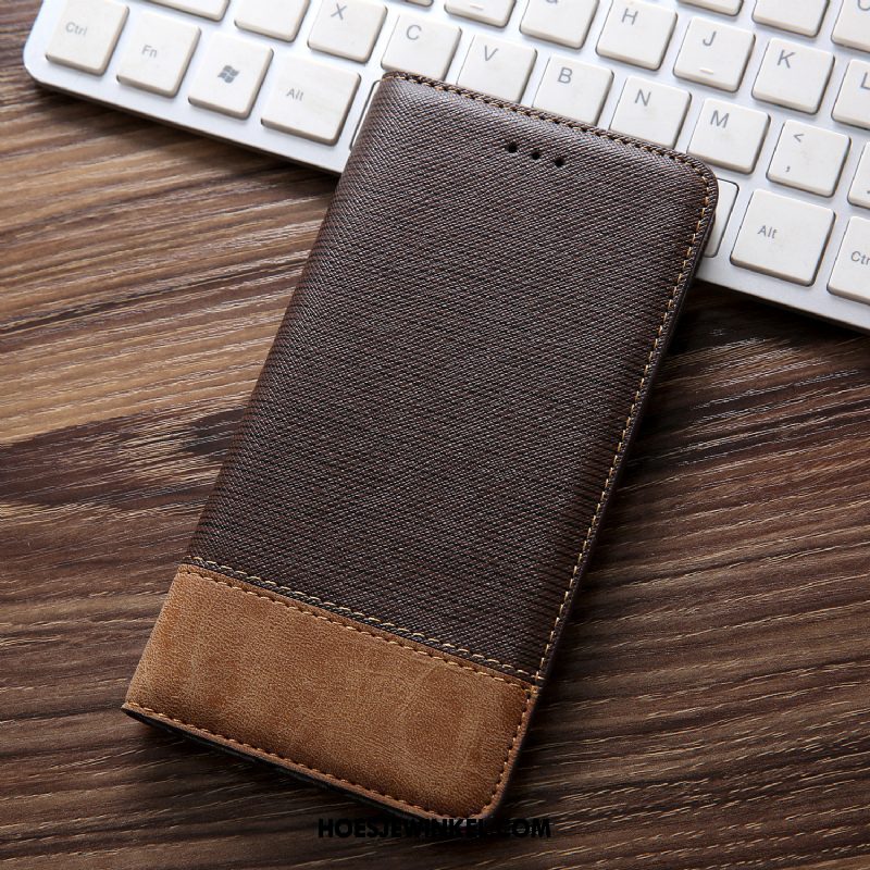 Xiaomi Mi 8 Lite Hoesje Leren Etui Folio Nieuw, Xiaomi Mi 8 Lite Hoesje Echt Leer All Inclusive Braun