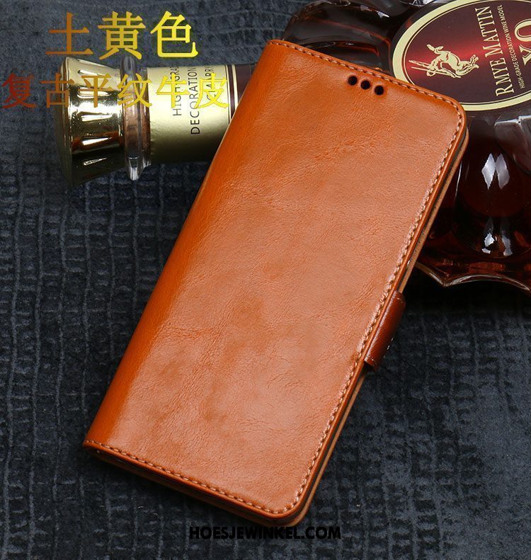 Xiaomi Mi 8 Lite Hoesje Luxe Anti-fall Met De Hand, Xiaomi Mi 8 Lite Hoesje Leren Etui Jeugd Beige