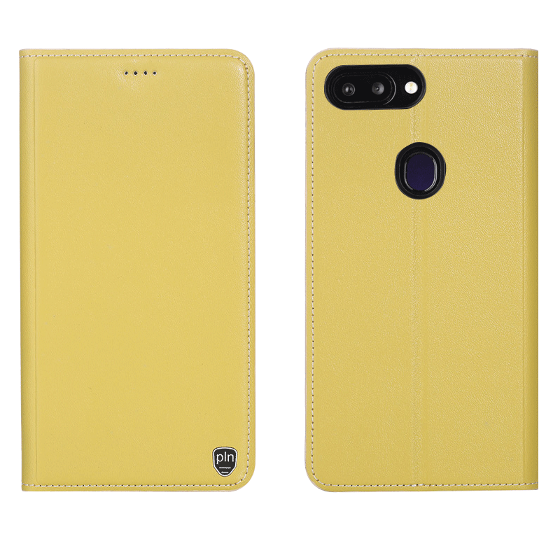 Xiaomi Mi 8 Lite Hoesje Mobiele Telefoon Echt Leer Leren Etui, Xiaomi Mi 8 Lite Hoesje Jeugd Anti-fall Braun Beige