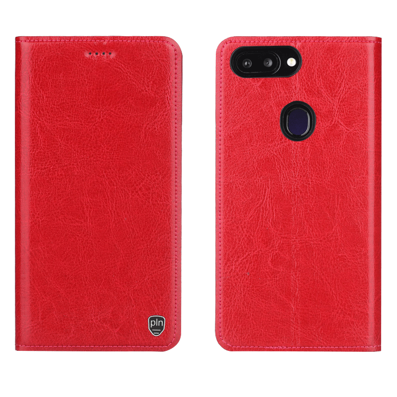 Xiaomi Mi 8 Lite Hoesje Mobiele Telefoon Echt Leer Leren Etui, Xiaomi Mi 8 Lite Hoesje Jeugd Anti-fall Braun Beige