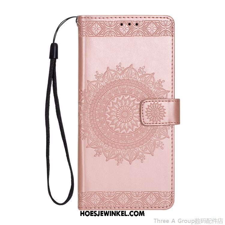 Xiaomi Mi 8 Lite Hoesje Portemonnee Hanger Folio, Xiaomi Mi 8 Lite Hoesje Roze Bescherming