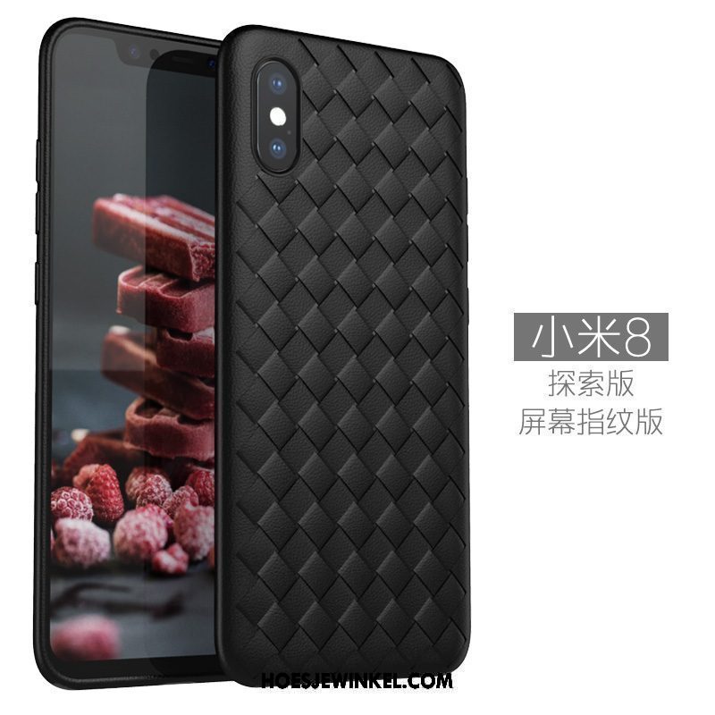 Xiaomi Mi 8 Pro Hoesje Ademend Zacht Patroon, Xiaomi Mi 8 Pro Hoesje Hoes Bescherming Braun Beige