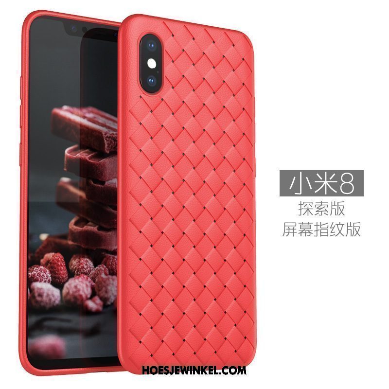 Xiaomi Mi 8 Pro Hoesje Ademend Zacht Patroon, Xiaomi Mi 8 Pro Hoesje Hoes Bescherming Braun Beige