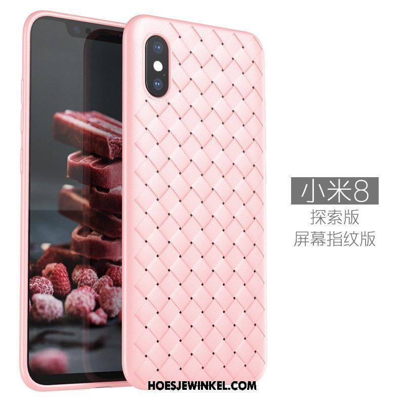 Xiaomi Mi 8 Pro Hoesje Ademend Zacht Patroon, Xiaomi Mi 8 Pro Hoesje Hoes Bescherming Braun Beige