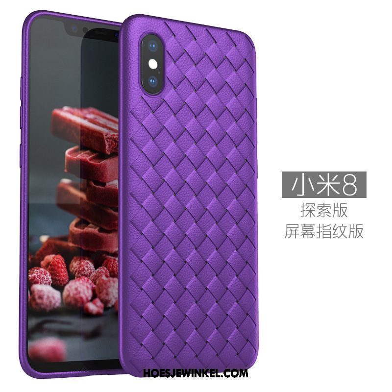 Xiaomi Mi 8 Pro Hoesje Ademend Zacht Patroon, Xiaomi Mi 8 Pro Hoesje Hoes Bescherming Braun Beige