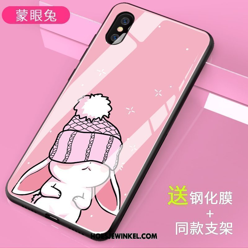 Xiaomi Mi 8 Pro Hoesje All Inclusive Hoes Glas, Xiaomi Mi 8 Pro Hoesje Roze Persoonlijk Beige