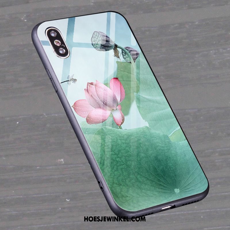 Xiaomi Mi 8 Pro Hoesje Anti-fall Groen Hoes, Xiaomi Mi 8 Pro Hoesje Bloemen Mini Beige