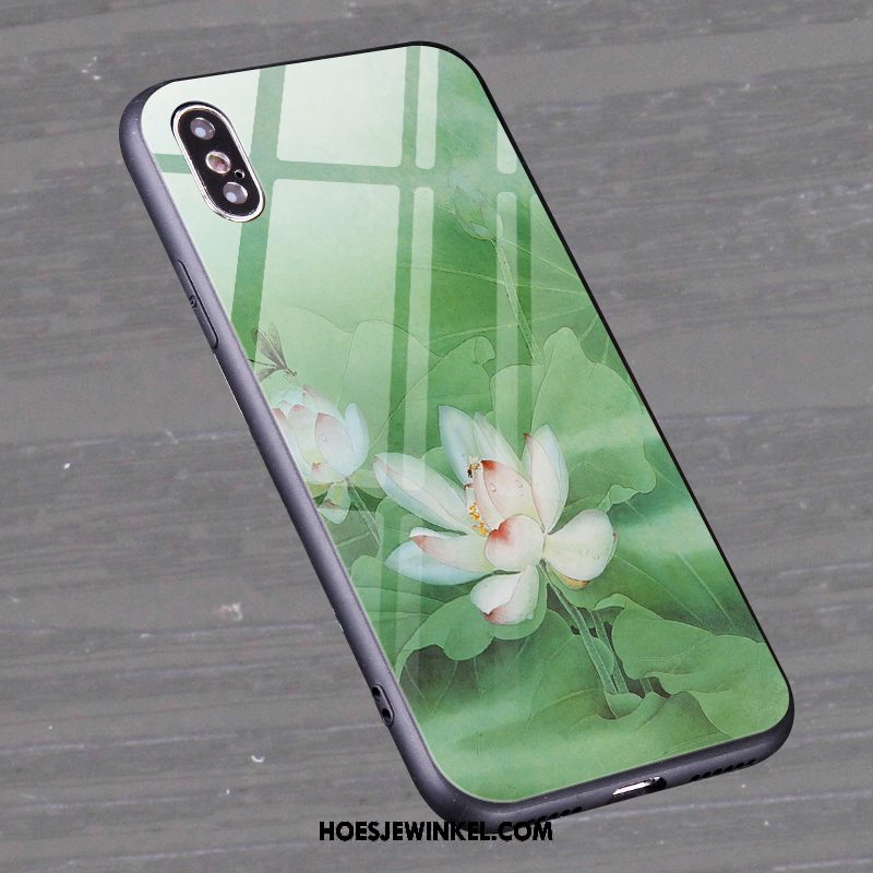 Xiaomi Mi 8 Pro Hoesje Anti-fall Groen Hoes, Xiaomi Mi 8 Pro Hoesje Bloemen Mini Beige