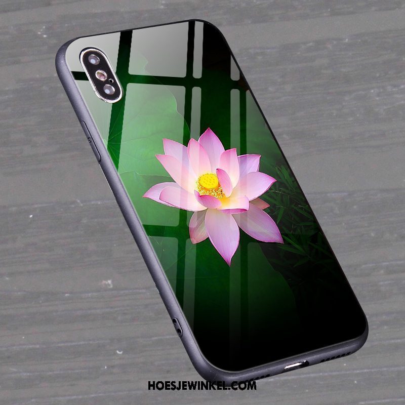 Xiaomi Mi 8 Pro Hoesje Anti-fall Groen Hoes, Xiaomi Mi 8 Pro Hoesje Bloemen Mini Beige