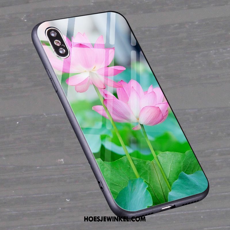 Xiaomi Mi 8 Pro Hoesje Anti-fall Groen Hoes, Xiaomi Mi 8 Pro Hoesje Bloemen Mini Beige