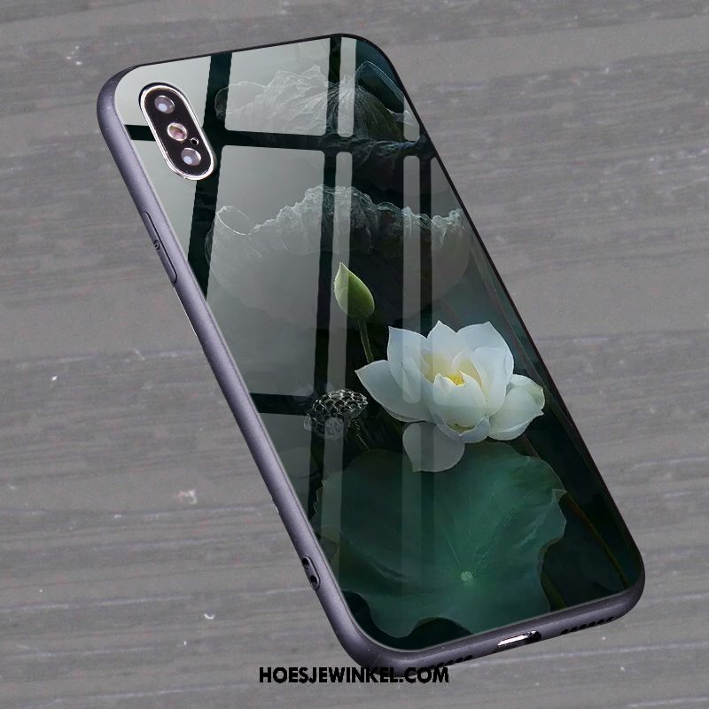 Xiaomi Mi 8 Pro Hoesje Anti-fall Groen Hoes, Xiaomi Mi 8 Pro Hoesje Bloemen Mini Beige