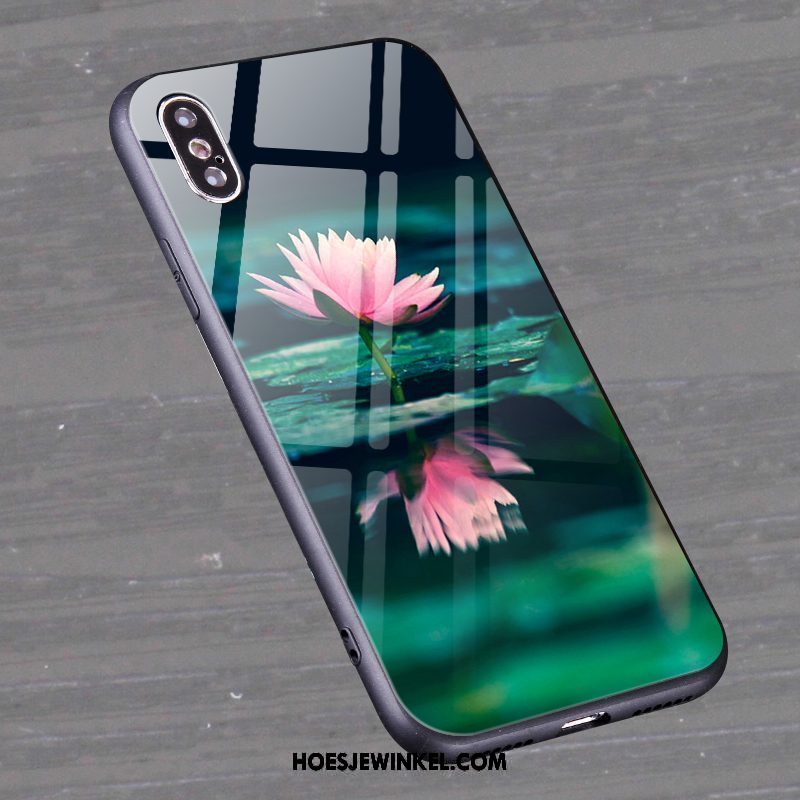 Xiaomi Mi 8 Pro Hoesje Anti-fall Groen Hoes, Xiaomi Mi 8 Pro Hoesje Bloemen Mini Beige