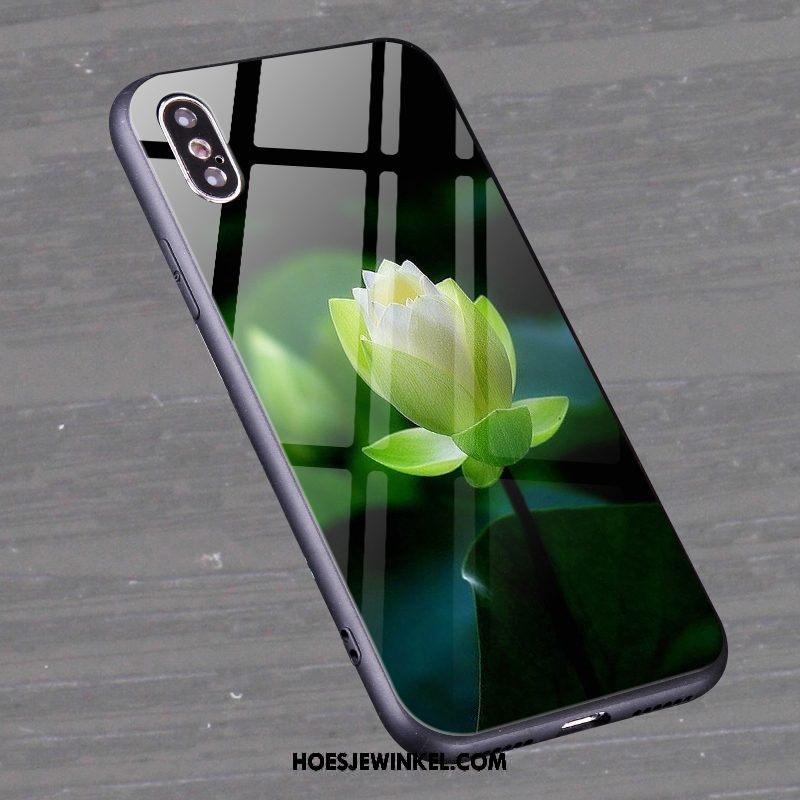 Xiaomi Mi 8 Pro Hoesje Anti-fall Groen Hoes, Xiaomi Mi 8 Pro Hoesje Bloemen Mini Beige