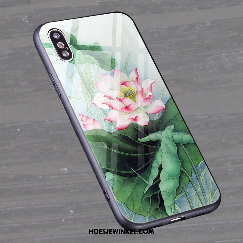 Xiaomi Mi 8 Pro Hoesje Anti-fall Groen Hoes, Xiaomi Mi 8 Pro Hoesje Bloemen Mini Beige