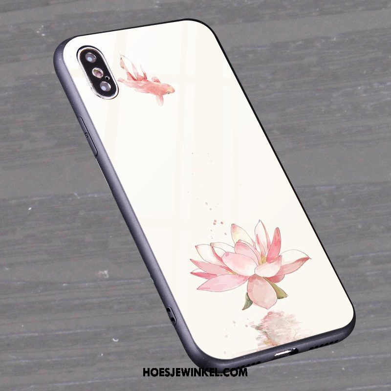 Xiaomi Mi 8 Pro Hoesje Anti-fall Groen Hoes, Xiaomi Mi 8 Pro Hoesje Bloemen Mini Beige