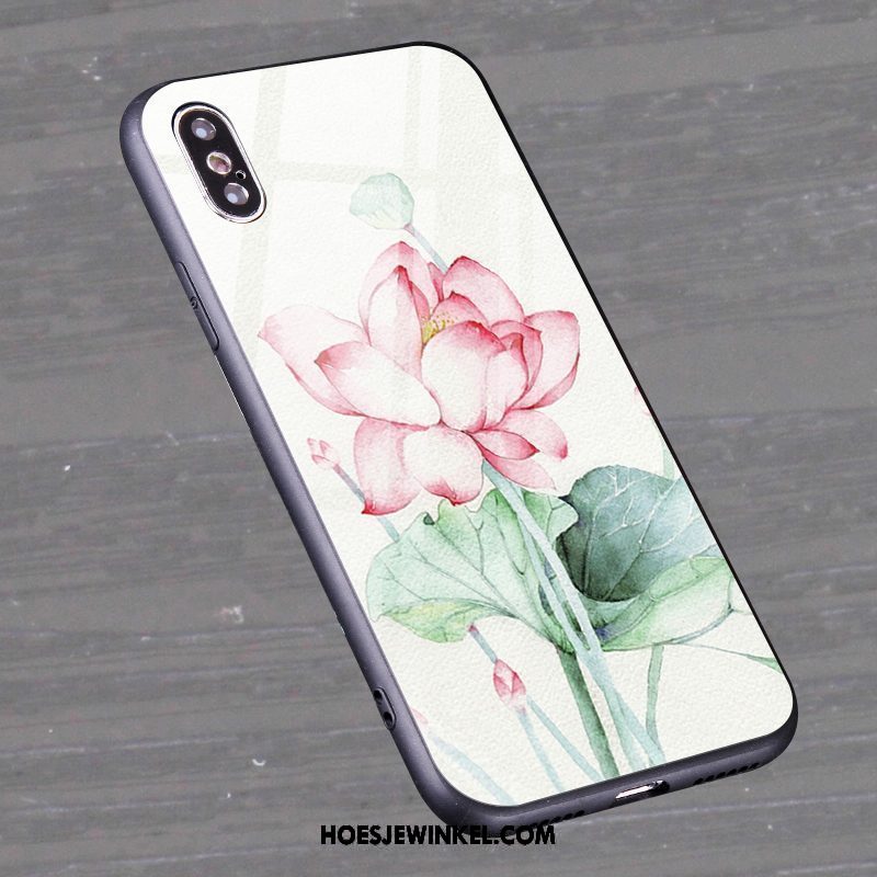 Xiaomi Mi 8 Pro Hoesje Anti-fall Groen Hoes, Xiaomi Mi 8 Pro Hoesje Bloemen Mini Beige