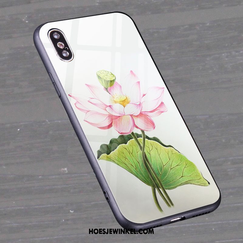 Xiaomi Mi 8 Pro Hoesje Anti-fall Groen Hoes, Xiaomi Mi 8 Pro Hoesje Bloemen Mini Beige