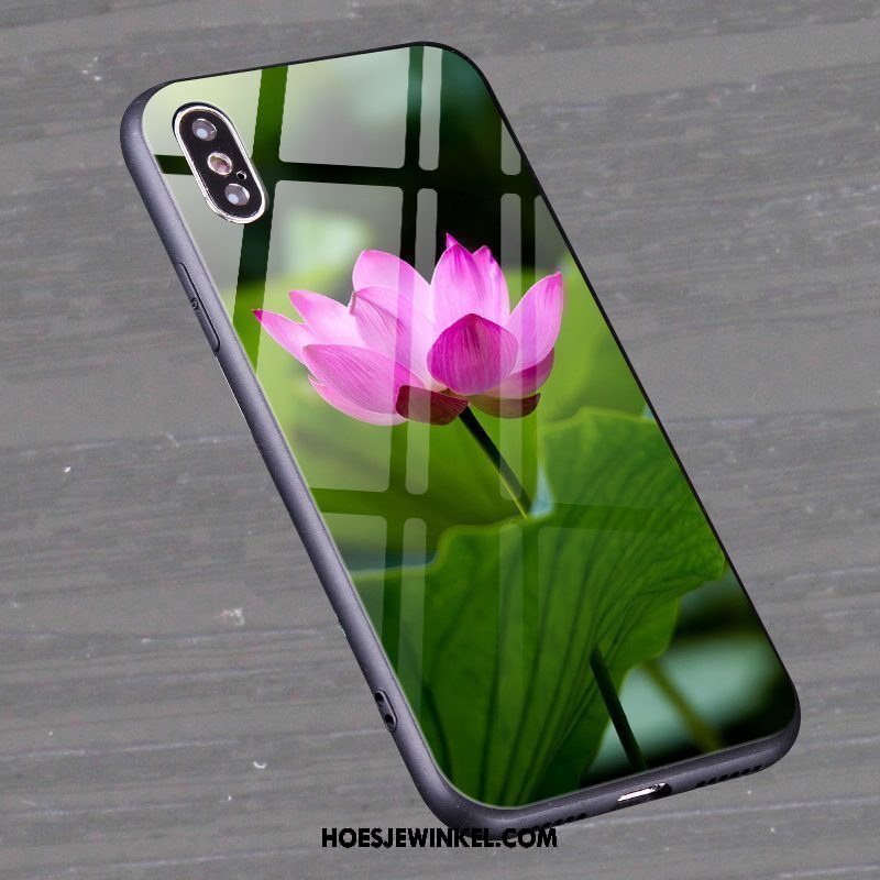 Xiaomi Mi 8 Pro Hoesje Anti-fall Groen Hoes, Xiaomi Mi 8 Pro Hoesje Bloemen Mini Beige