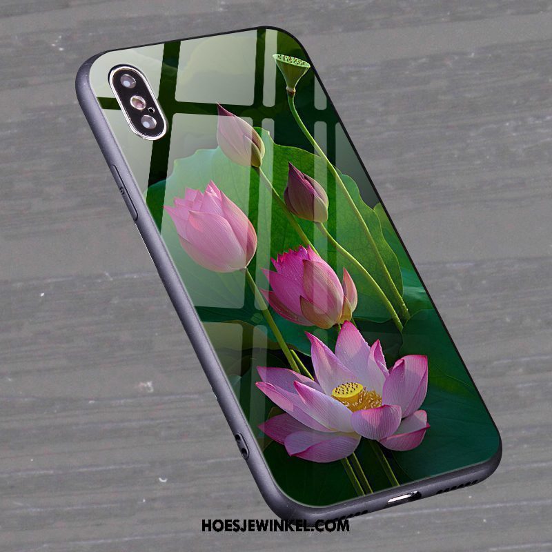 Xiaomi Mi 8 Pro Hoesje Anti-fall Groen Hoes, Xiaomi Mi 8 Pro Hoesje Bloemen Mini Beige