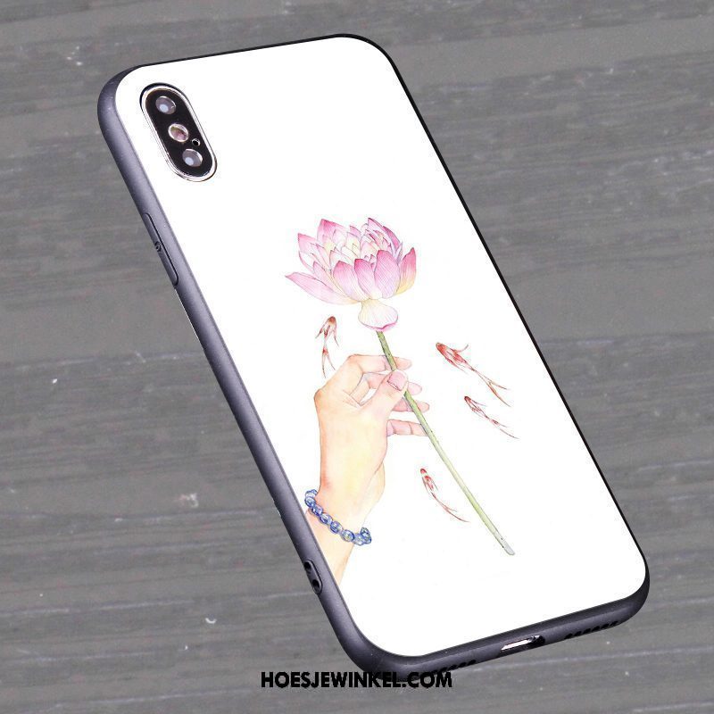 Xiaomi Mi 8 Pro Hoesje Anti-fall Groen Hoes, Xiaomi Mi 8 Pro Hoesje Bloemen Mini Beige