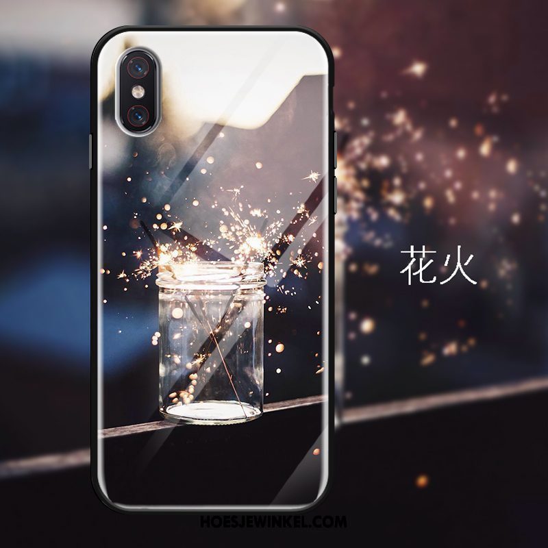 Xiaomi Mi 8 Pro Hoesje Glas Spiegel Anti-fall, Xiaomi Mi 8 Pro Hoesje Hoes Mini Beige