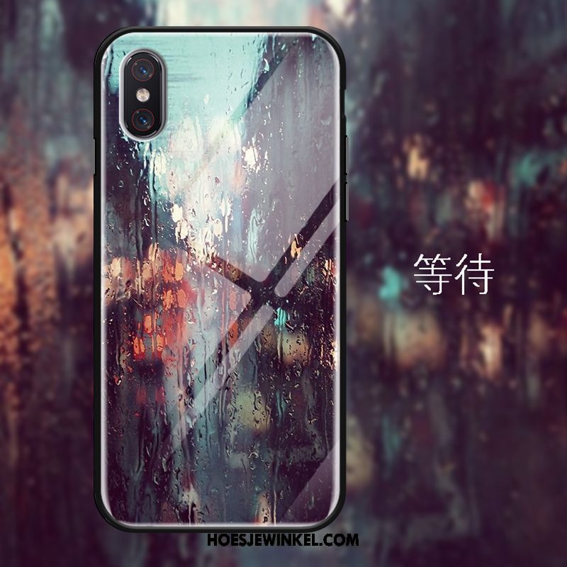 Xiaomi Mi 8 Pro Hoesje Glas Spiegel Anti-fall, Xiaomi Mi 8 Pro Hoesje Hoes Mini Beige