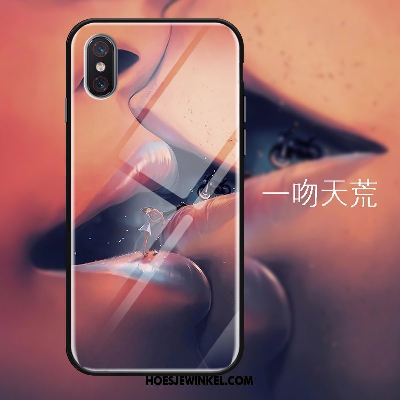 Xiaomi Mi 8 Pro Hoesje Glas Spiegel Anti-fall, Xiaomi Mi 8 Pro Hoesje Hoes Mini Beige