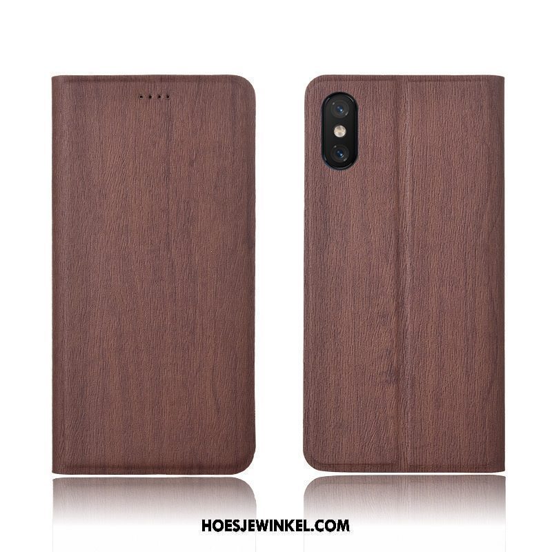 Xiaomi Mi 8 Pro Hoesje Hoes Anti-fall Mini, Xiaomi Mi 8 Pro Hoesje Leren Etui Siliconen Beige