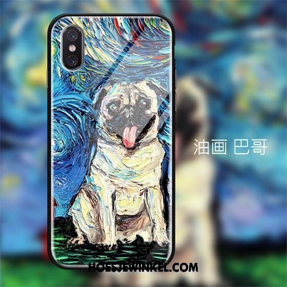 Xiaomi Mi 8 Pro Hoesje Hoes Olieverfschilderij Bescherming, Xiaomi Mi 8 Pro Hoesje Glas Mobiele Telefoon Beige