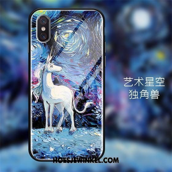 Xiaomi Mi 8 Pro Hoesje Hoes Olieverfschilderij Bescherming, Xiaomi Mi 8 Pro Hoesje Glas Mobiele Telefoon Beige