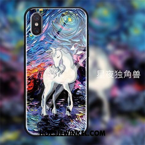 Xiaomi Mi 8 Pro Hoesje Hoes Olieverfschilderij Bescherming, Xiaomi Mi 8 Pro Hoesje Glas Mobiele Telefoon Beige