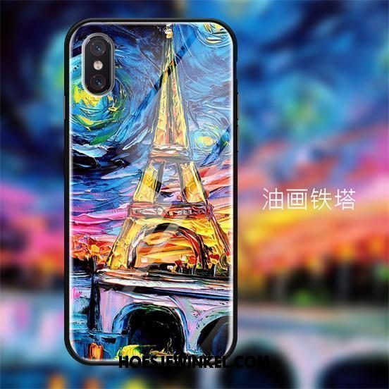 Xiaomi Mi 8 Pro Hoesje Hoes Olieverfschilderij Bescherming, Xiaomi Mi 8 Pro Hoesje Glas Mobiele Telefoon Beige